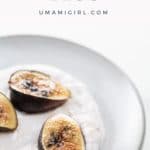 honey roasted figs over yogurt on small plates