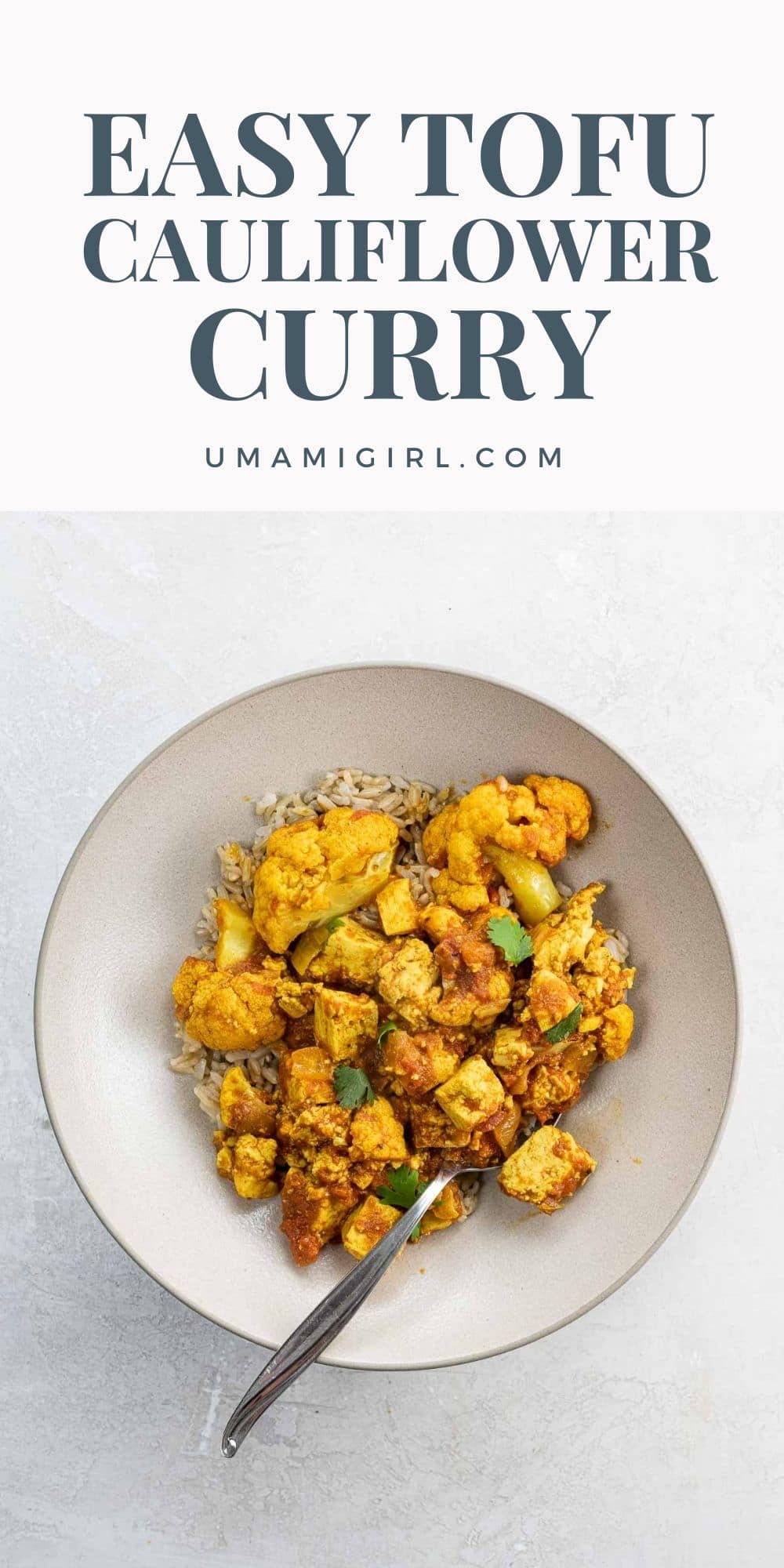 Tofu Cauliflower Curry (Quick & Easy) - Umami Girl