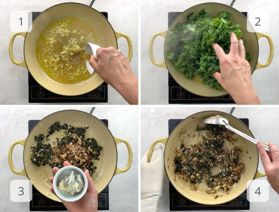 Braised Kale with Caramelized Onions & Blue Cheese Umami Girl