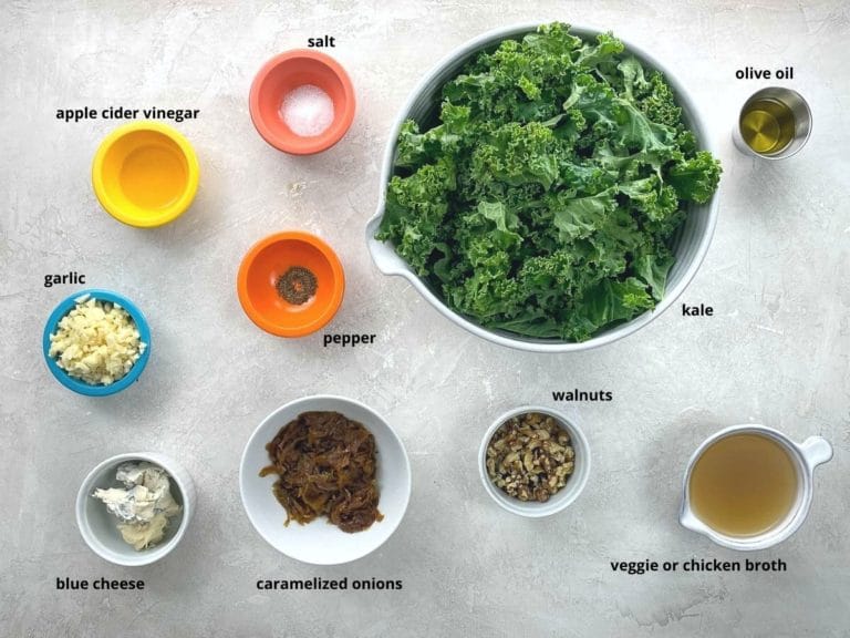 Braised Kale with Caramelized Onions & Blue Cheese Umami Girl