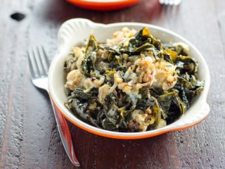 Braised Kale with Caramelized Onions & Blue Cheese - Umami Girl