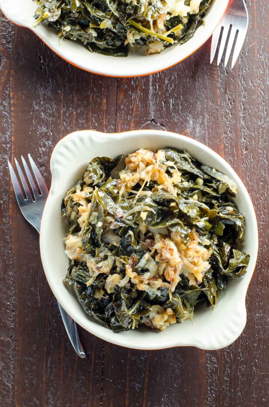 Braised Kale with Caramelized Onions & Blue Cheese Umami Girl
