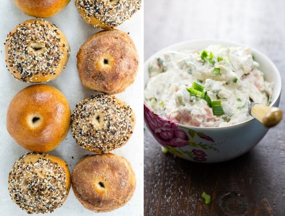 sourdough bagels and savory lox spread