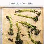 crispy broccolini roasted to perfection on a sheet pan