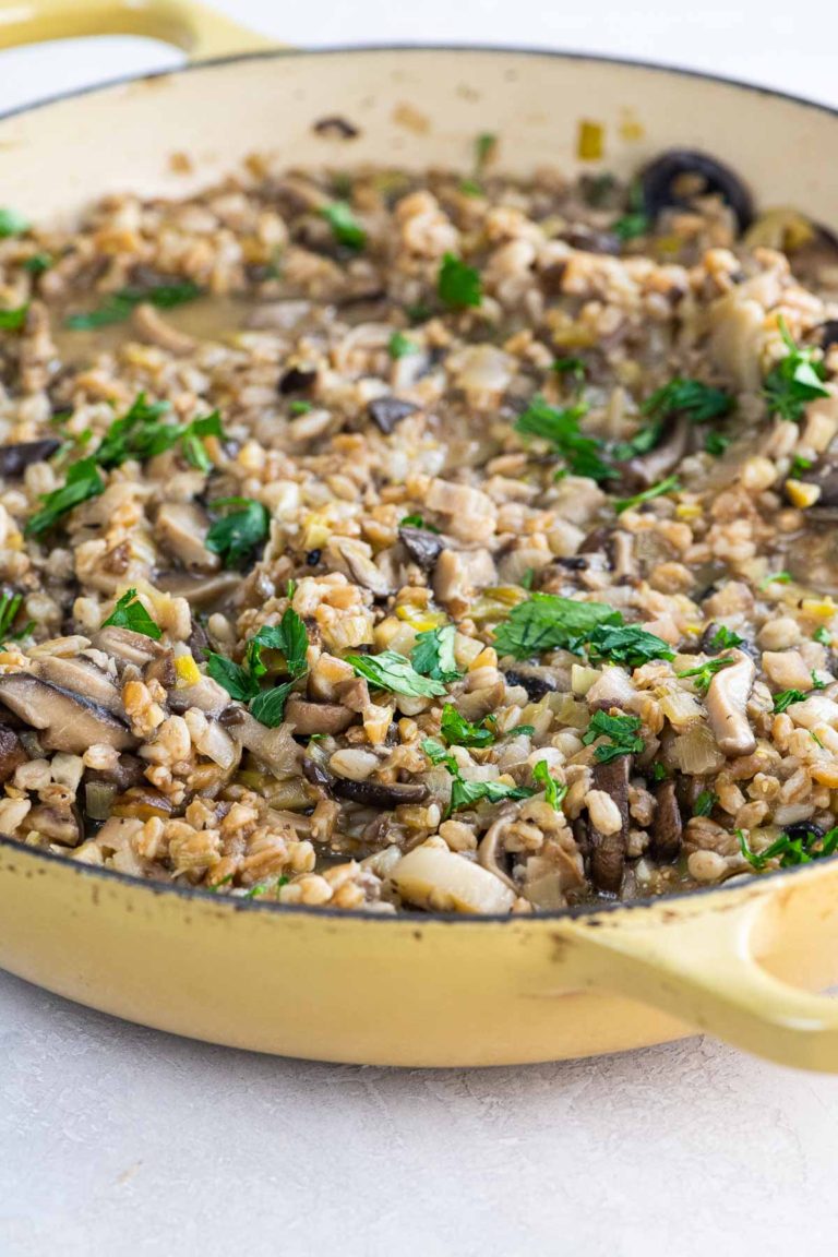 Mushroom Farrotto with Leeks and Chestnuts Umami Girl