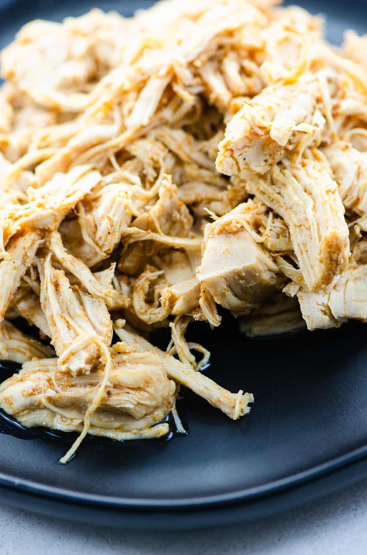 instant pot pulled chicken on a plate