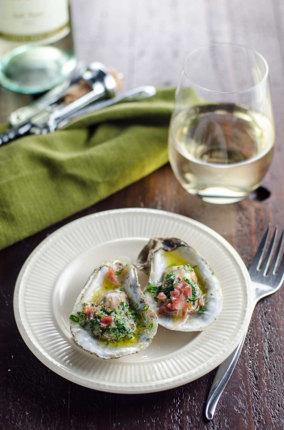 Baked Oysters with Shallot Herb Butter and Prosciutto Umami Girl