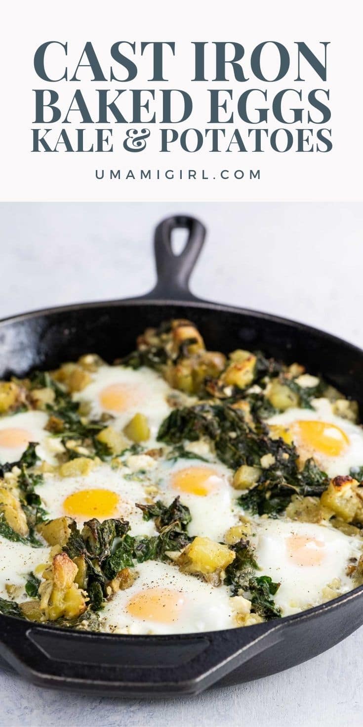 Cast Iron Baked Eggs, Kale & Potatoes Umami Girl