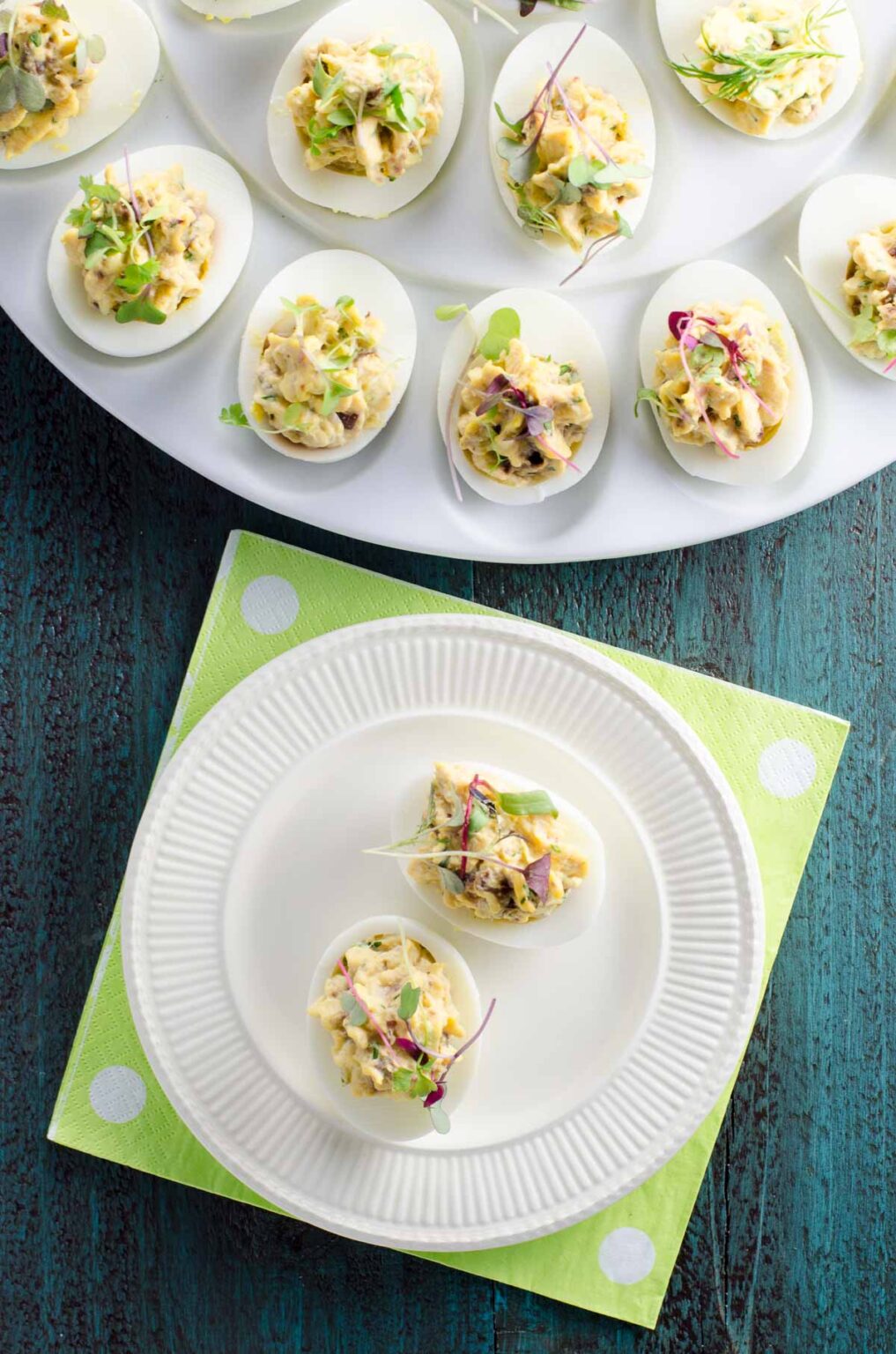 Nicoise Deviled Eggs with Tuna Umami Girl