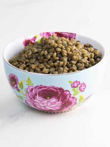 cooked lentils in a bowl