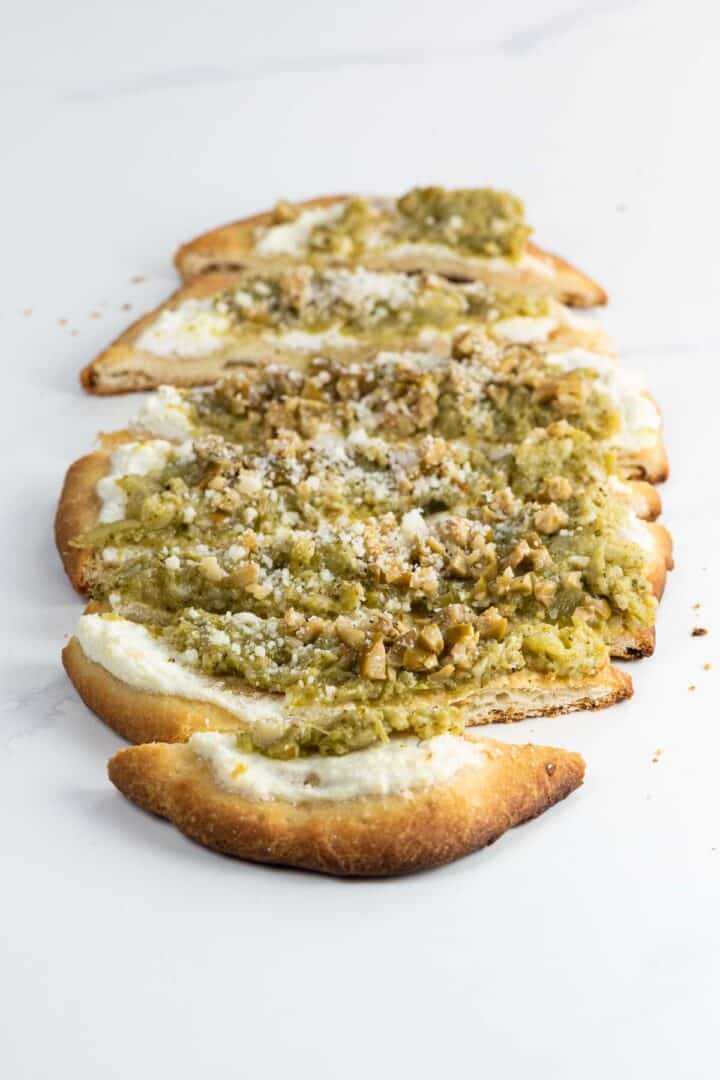 Broccoli Flatbread with Ricotta and Olives Umami Girl