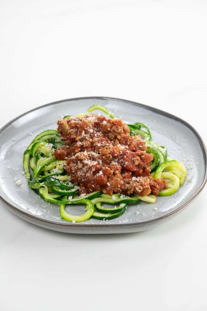 Zoodle Spaghetti with Turkey Meat Sauce Umami Girl