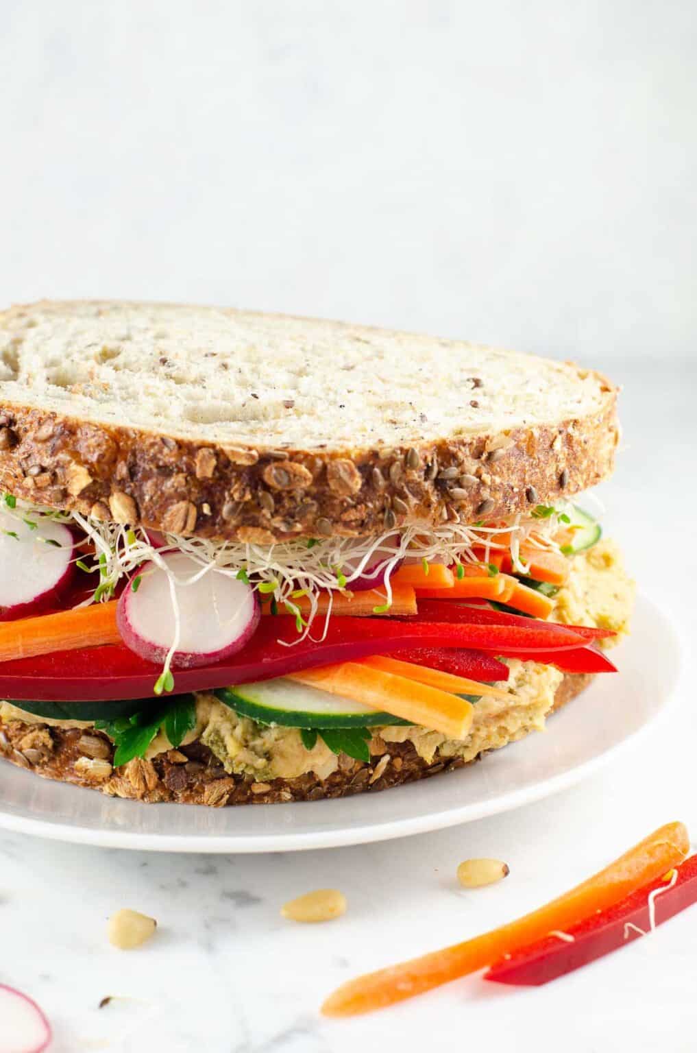 Epic Veggie and White Bean Spread Sandwich Umami Girl