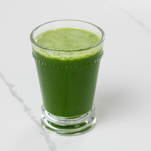 green lemonade in a small glass