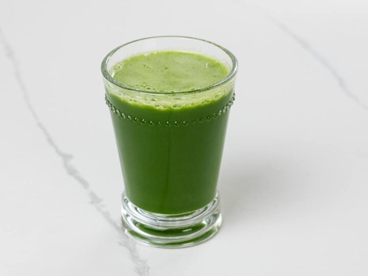 green lemonade in a small glass