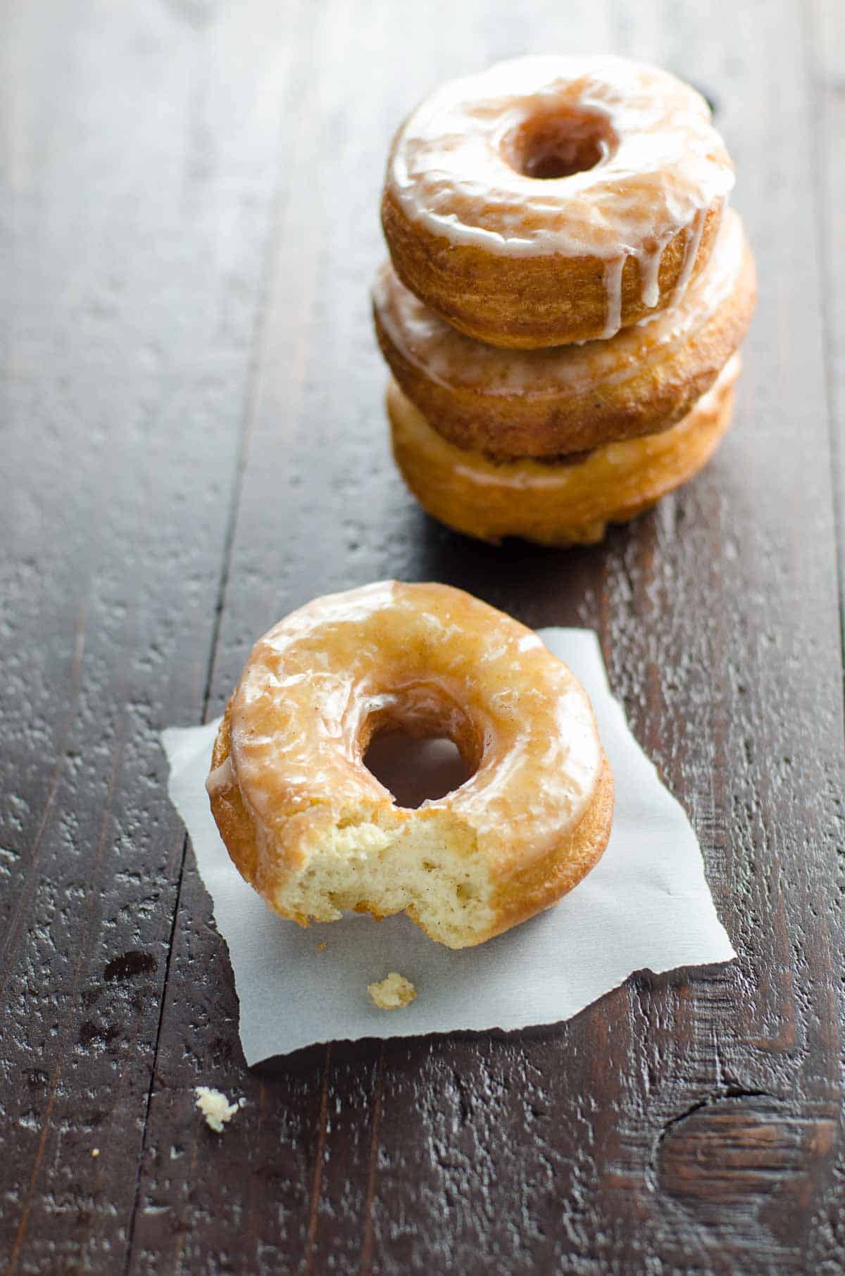 old fashioned glazed buttermilk donuts on a table