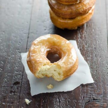 old fashioned glazed buttermilk donuts on a table