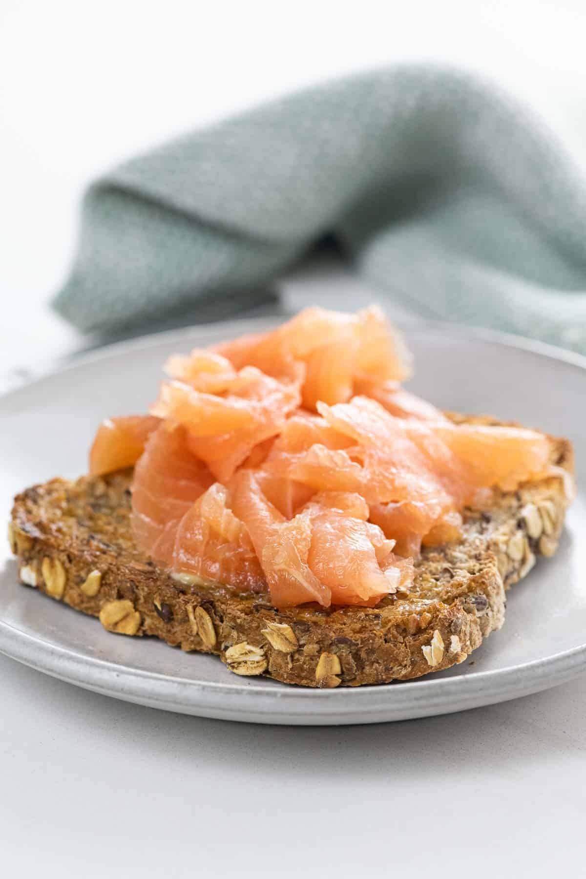 cured salmon (gravlax) on buttered toast
