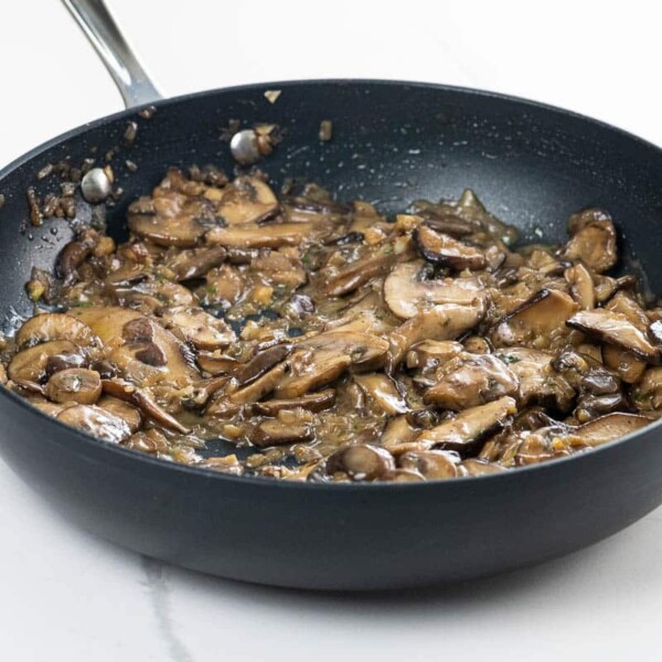 marsala mushrooms in a pan