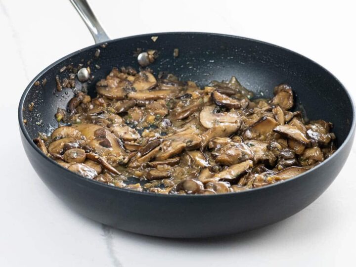 marsala mushrooms in a pan