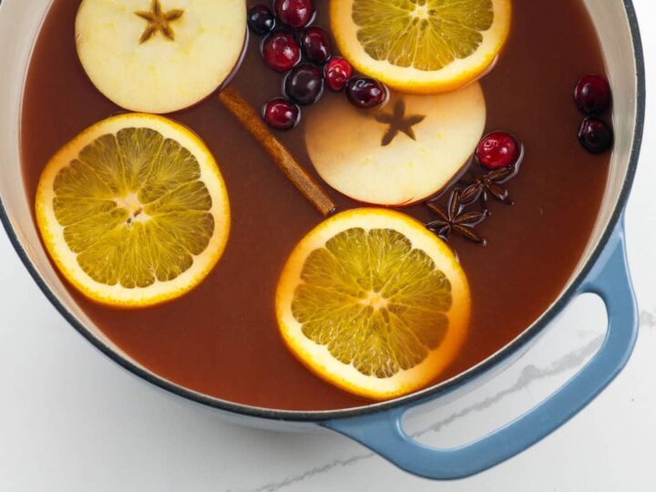 old fashioned wassail in a pot