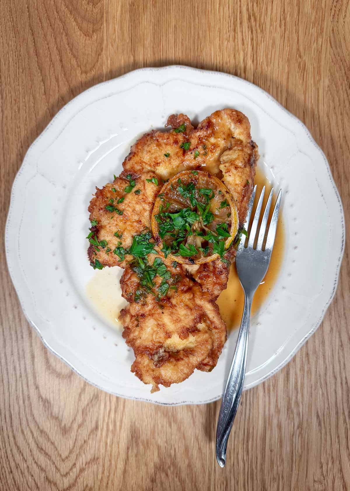 chicken francese on a plate