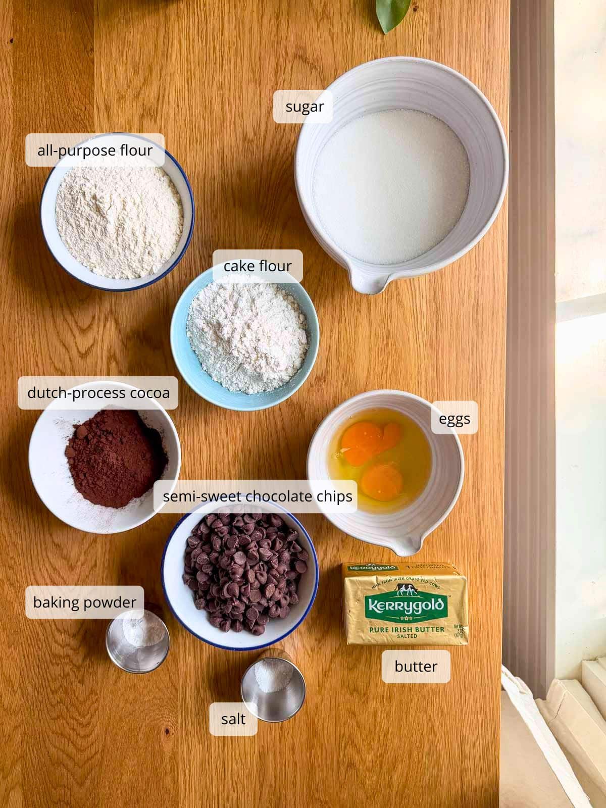 ingredients in bowls