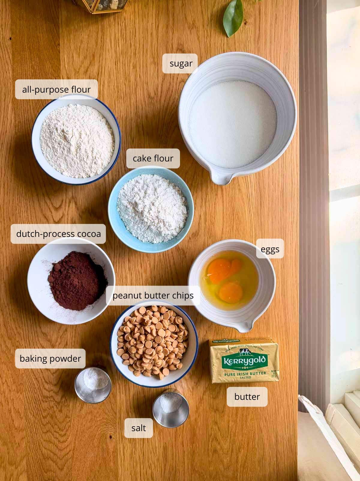 ingredients in bowls