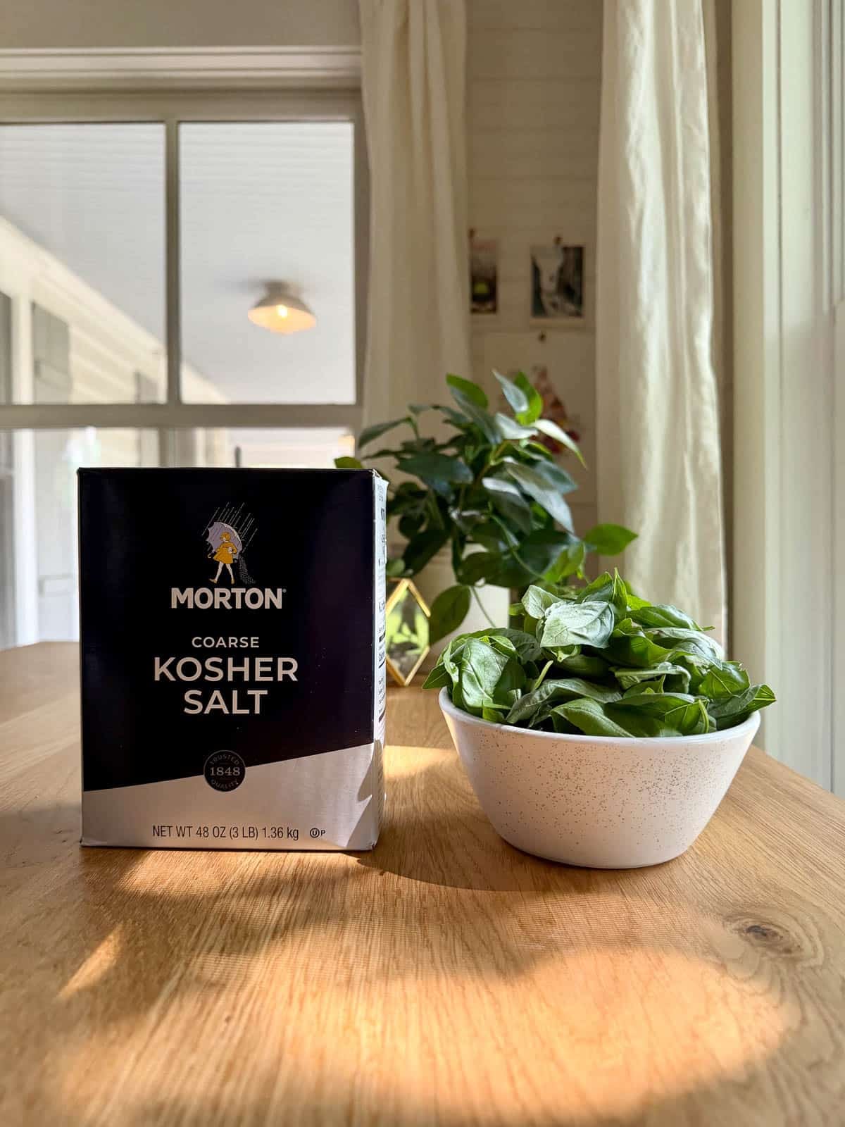 kosher salt and fresh basil